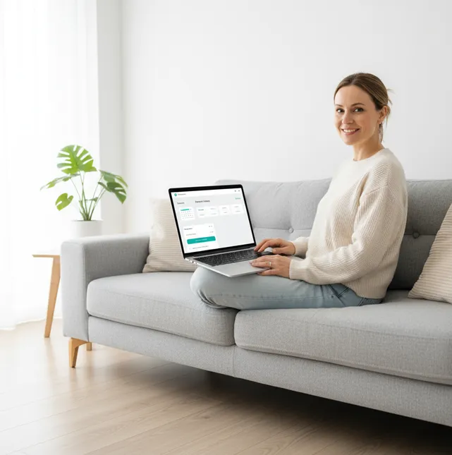 A client reviewing their cleaning schedule and payment history in the client portal